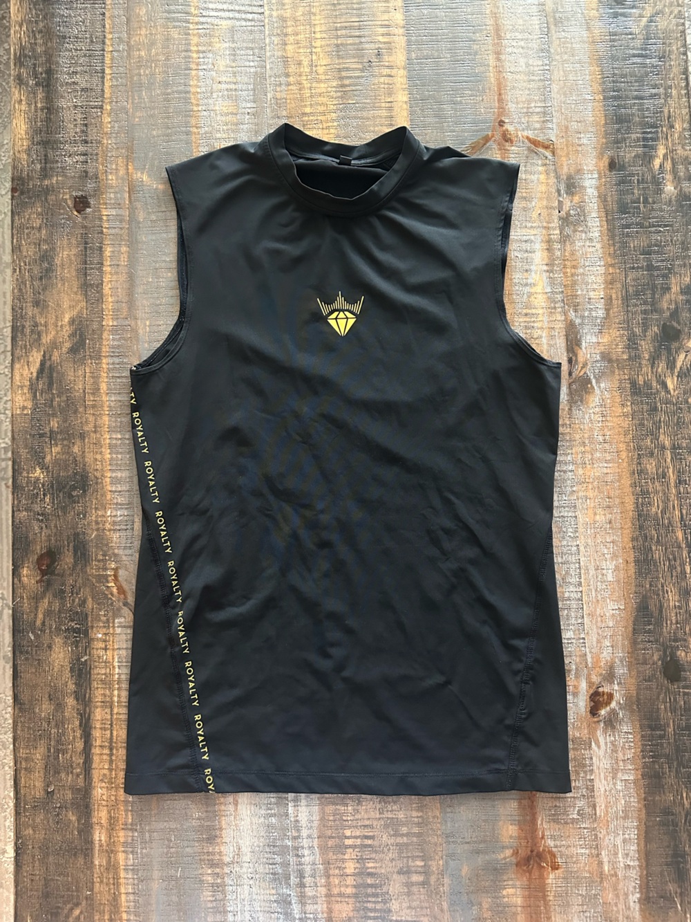 Royalty Black Top with Yellow Logo Strip